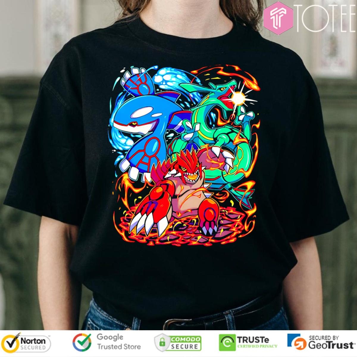 Legendary Pokemon Kyogre Groudon Rayquaza Graphic T-shirt