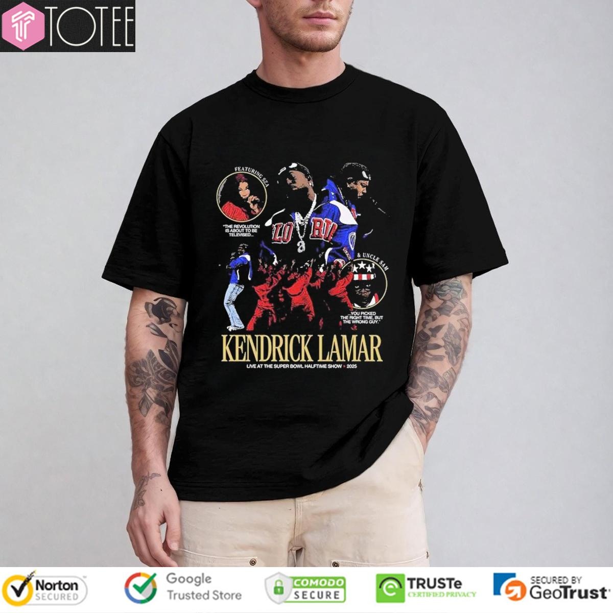 Sza Uncle Sam Kendrick Lamar Live At The Super Bowl Lix Halftime Show 2025 T-shirt