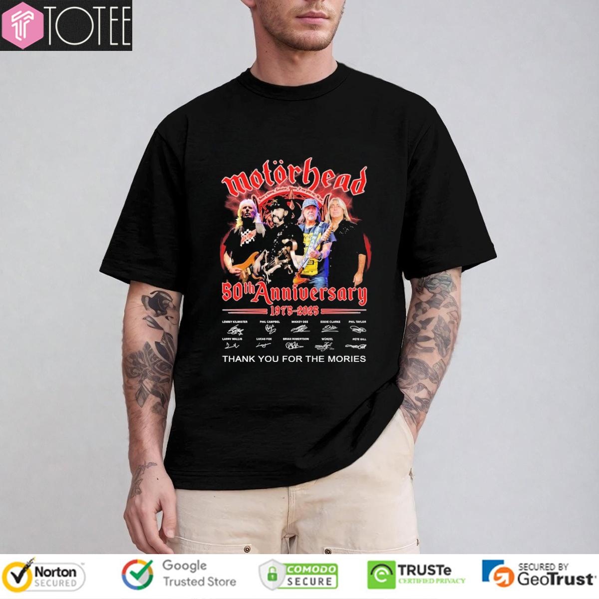 Motorhead 50Th Anniversary 1975-2025 Rock Band Signatures T-shirt