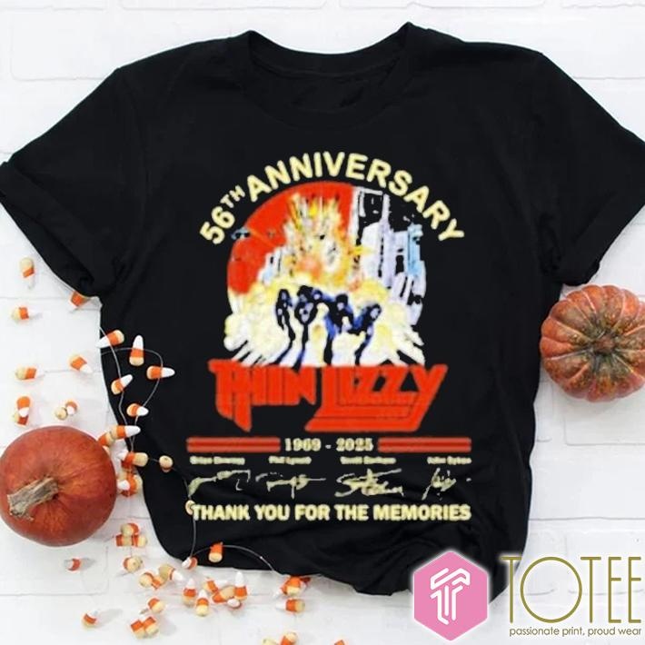 Thin Lizzy 56Th Anniversary 1969-2025 Rock Band Signatures T-shirt