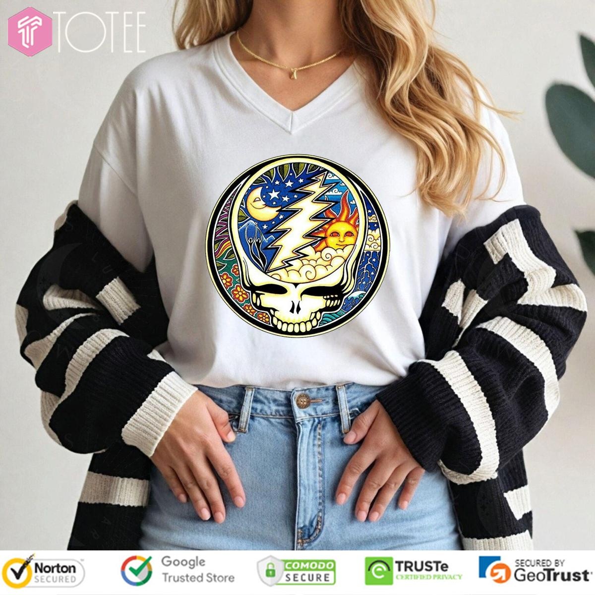 Dan Morris Steal Your Face Grateful Dead V-neck