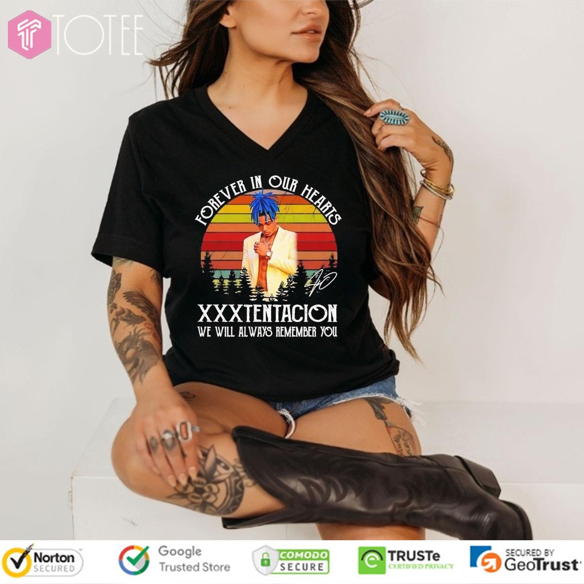 Xxxtentacion Forever In Our Hearts Signature Vintage Sunset V-neck