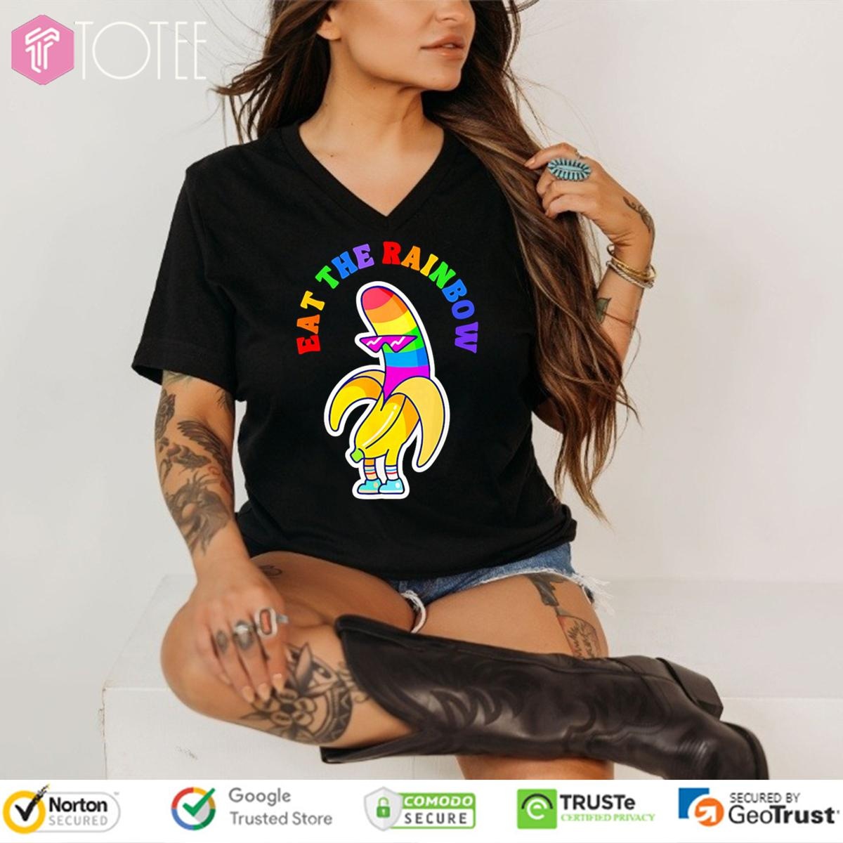 Banana Lgbt Pride Eat The Rainbow V-neck