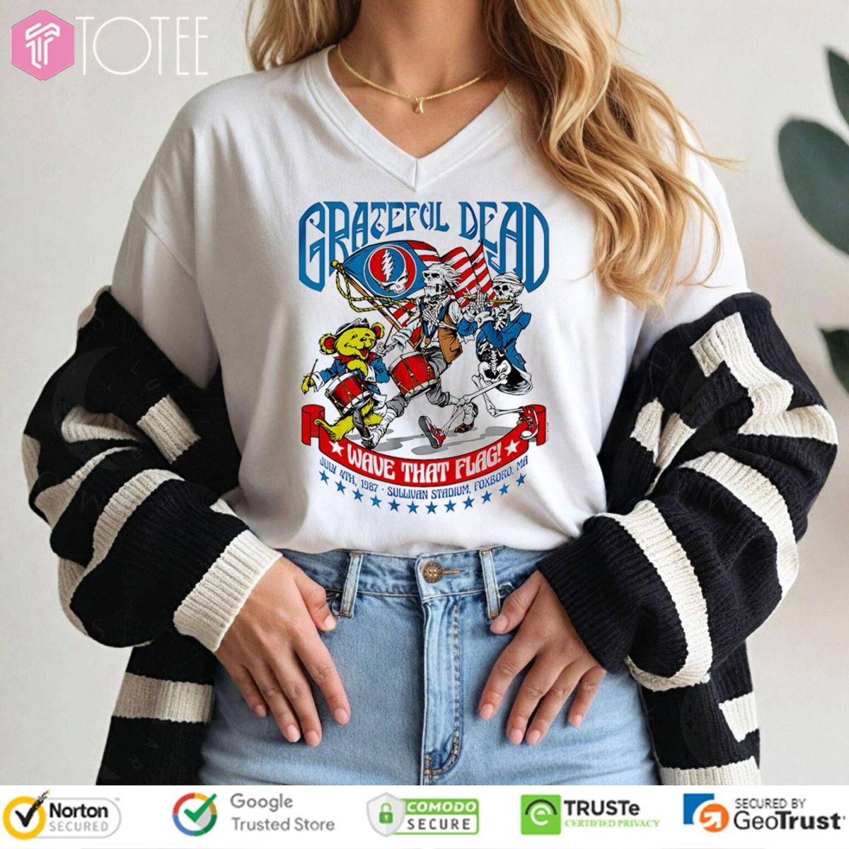 Grateful Dead Wave That Flag Happy 4Th Of July V-neck