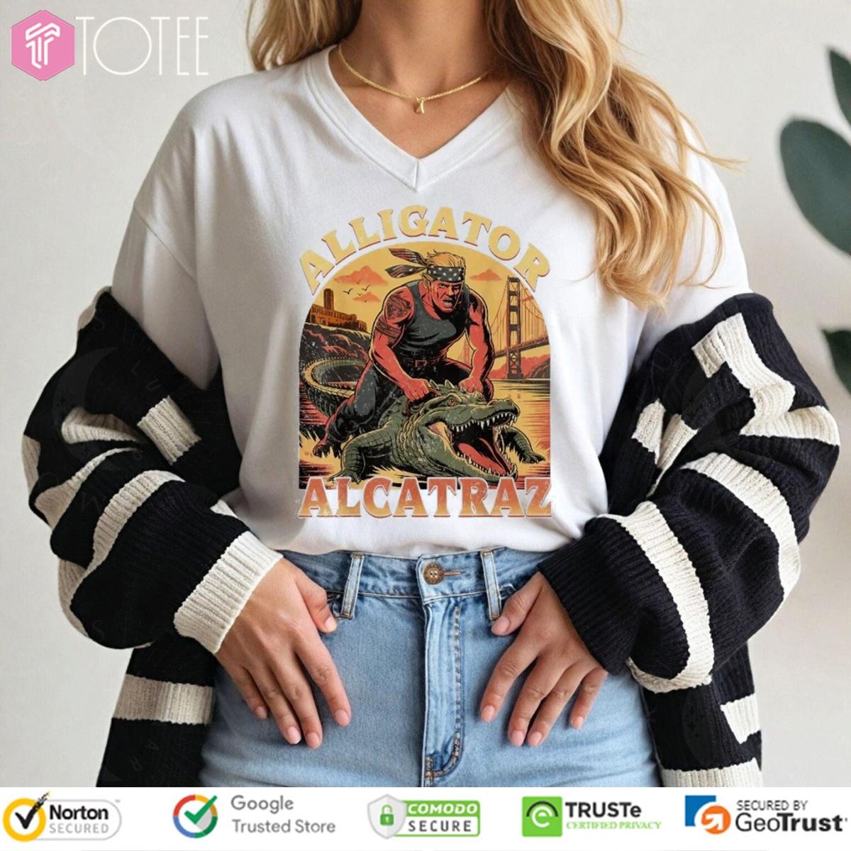 Trump Alligator Alcatraz Florida Usa Everglades V-neck