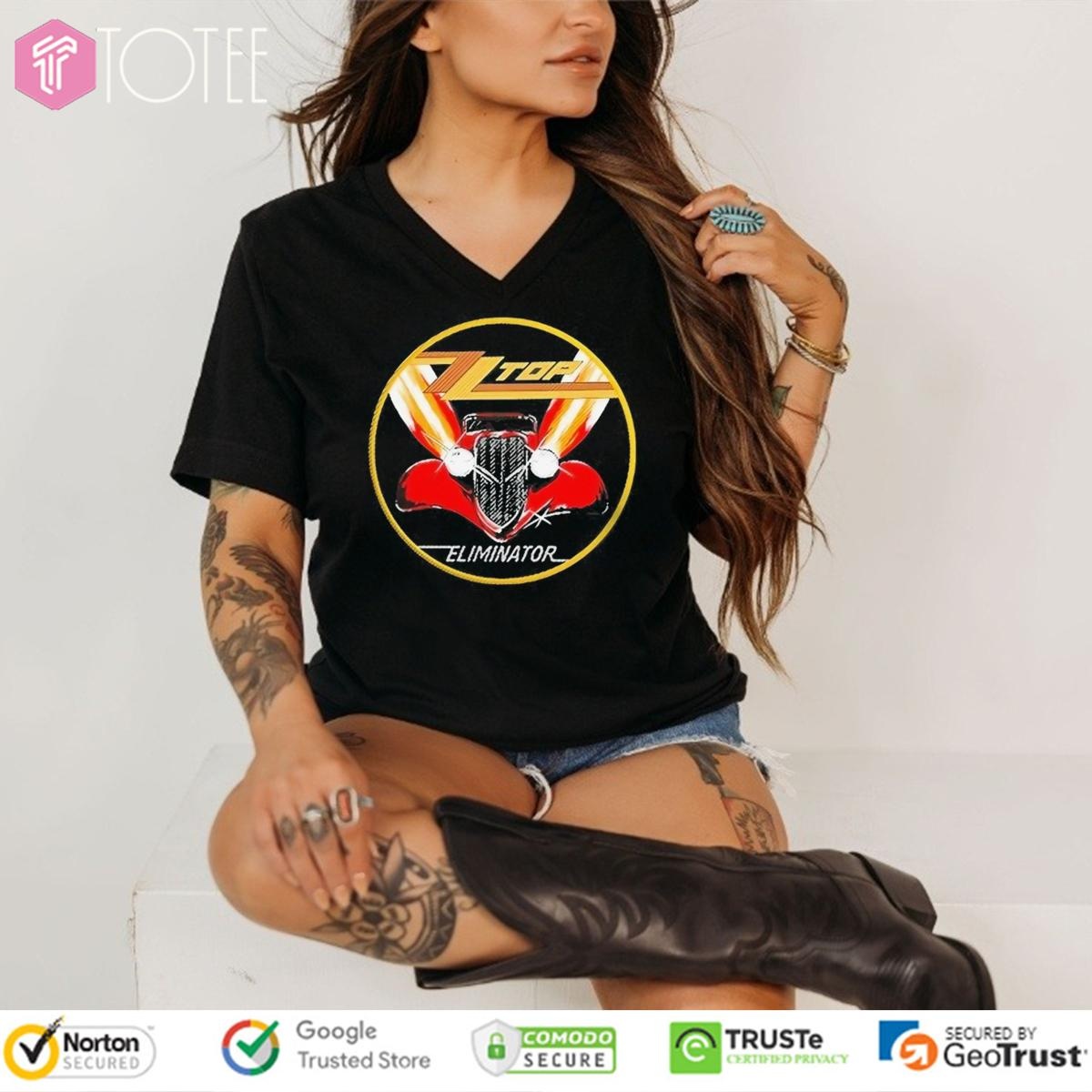 Zz Top Rock Band Eliminator Car V-neck