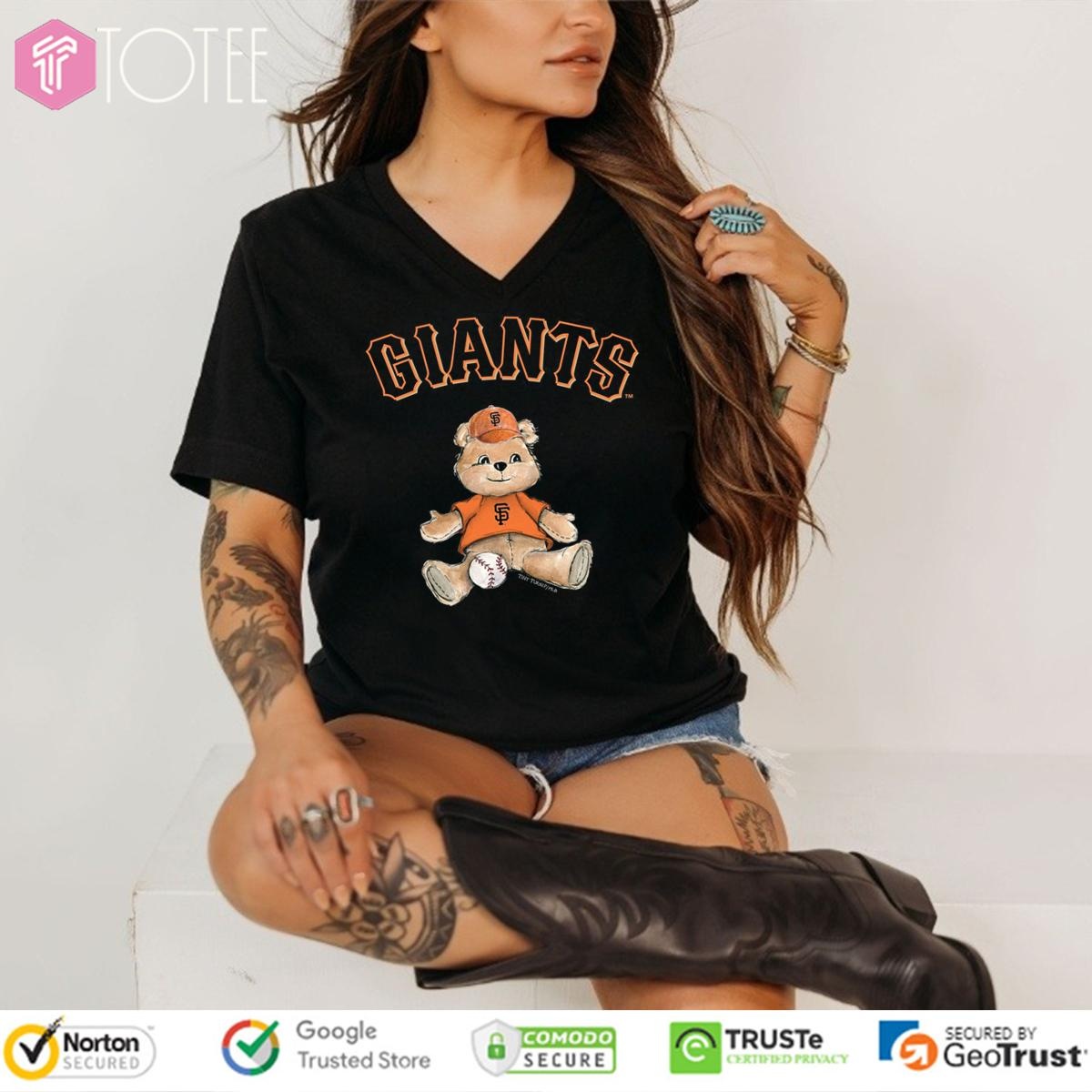 Tiny Turnip Teddy Bear X San Francisco Giants Baseball V-neck