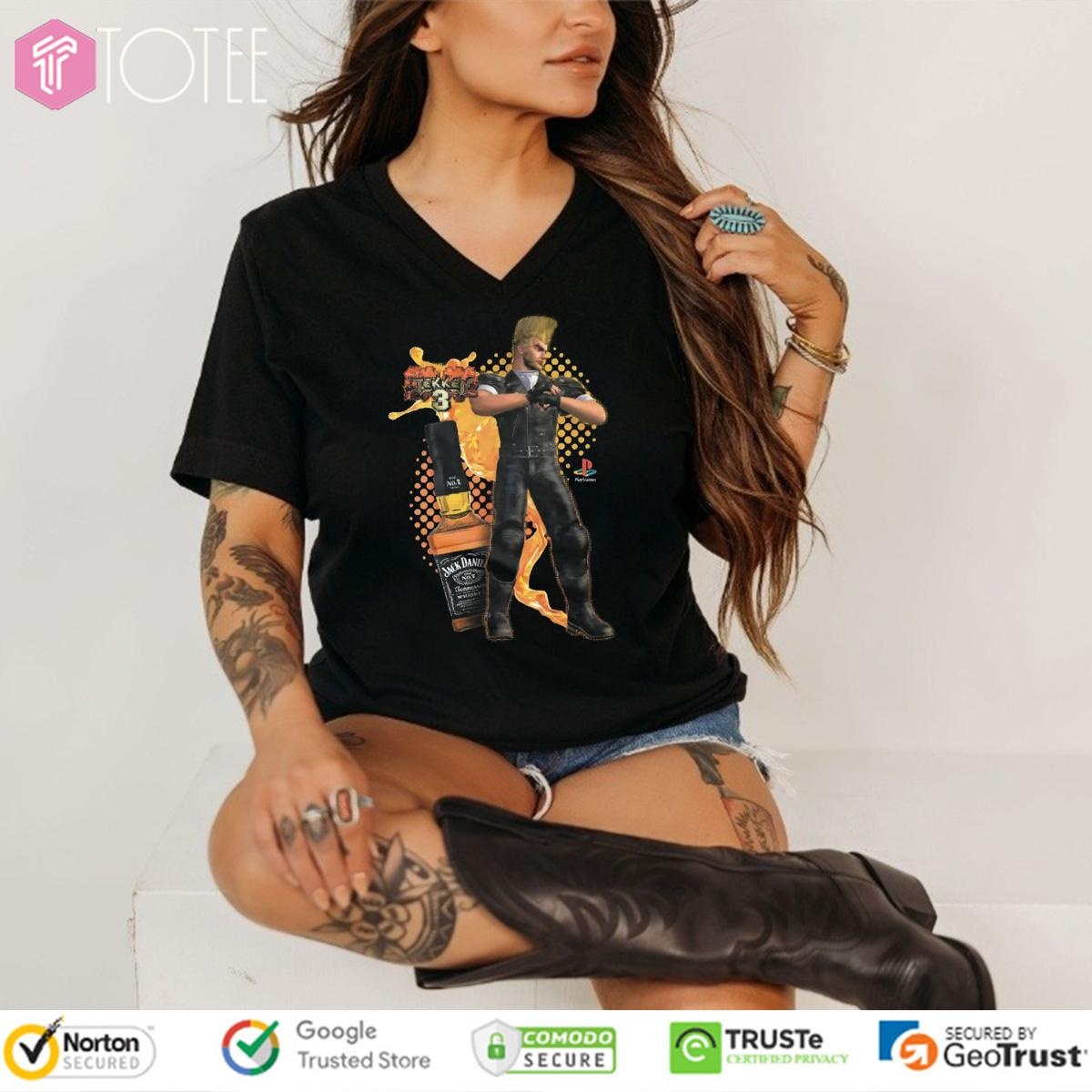Jack Daniels X Paul Phoenix Tekken V-neck